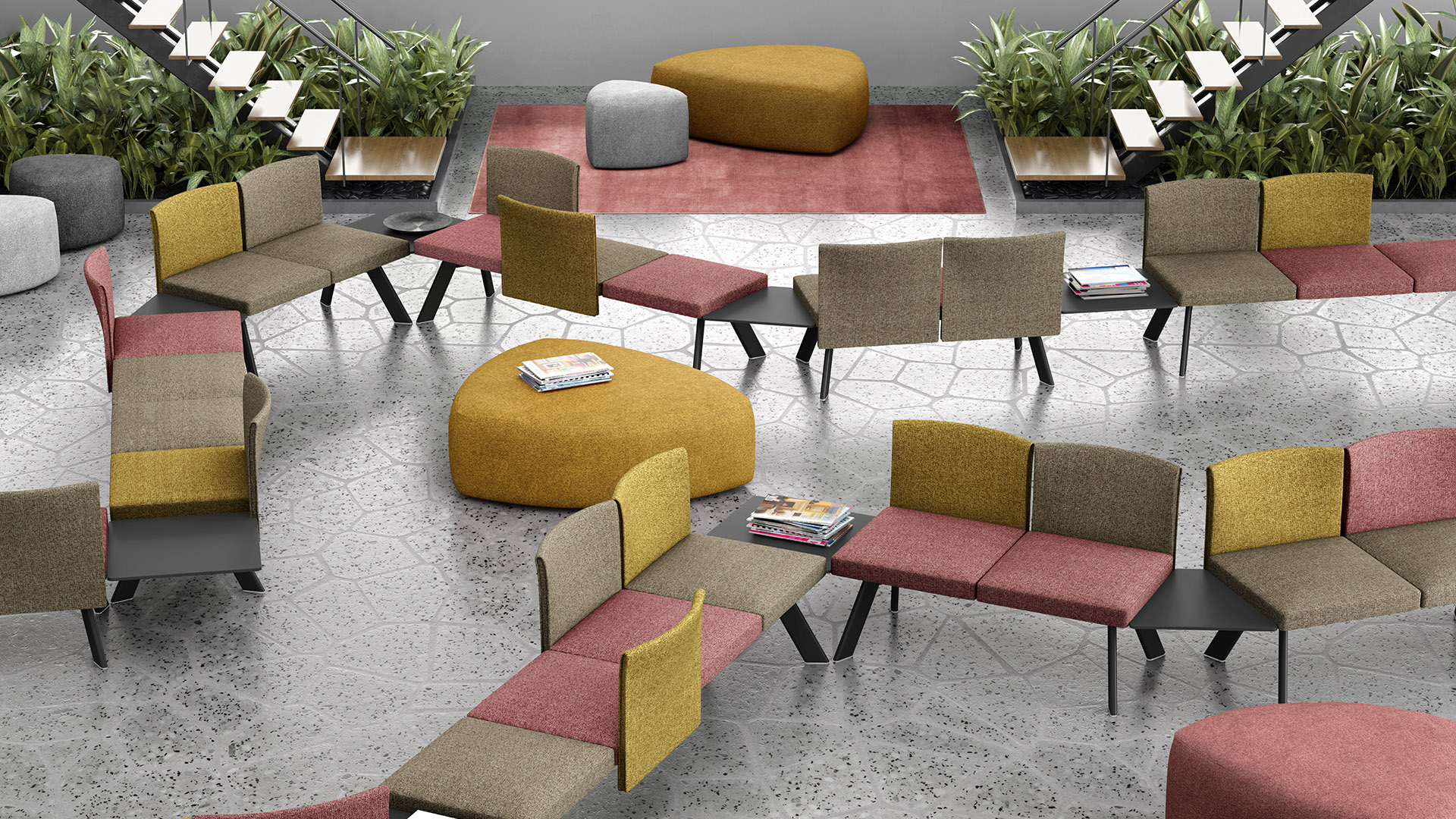 Modulare banke fur moderne open space lounges Ola