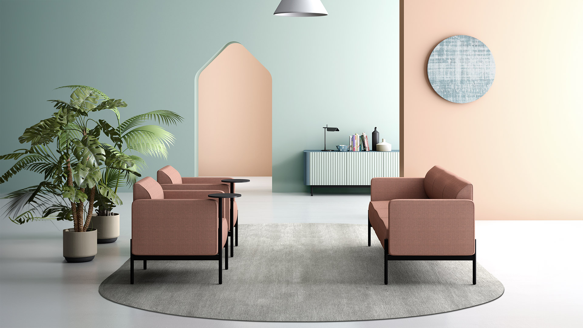 Empfang sessel sofa mit eingebautem tisch Lia