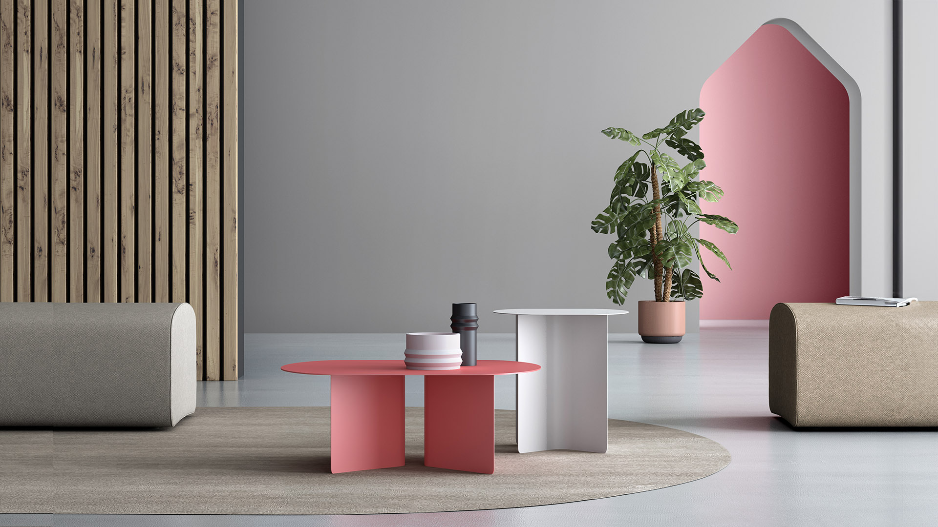 Farbiger couchtisch mit modernem style metallgestell Slim