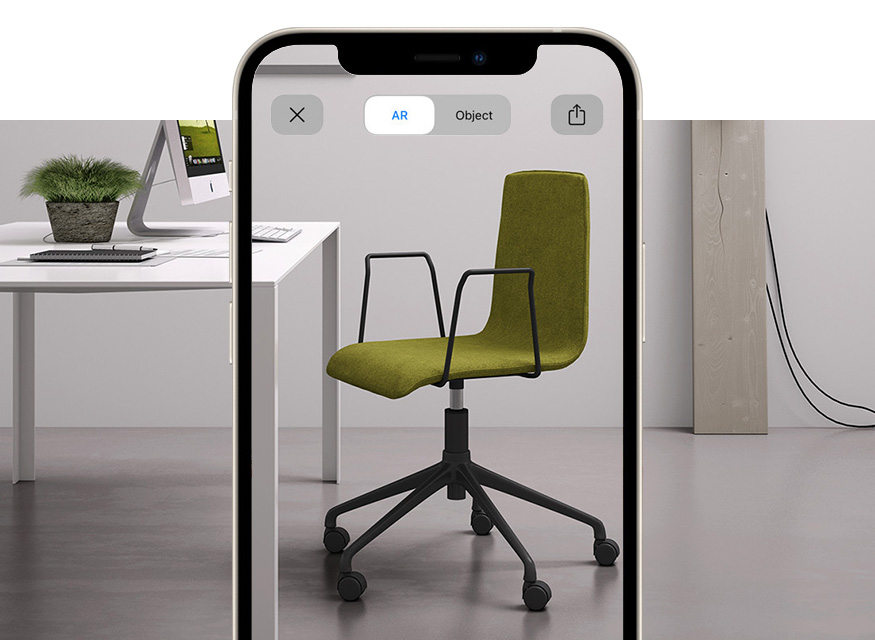 home-office ergonomischer drehstuhl  mit Augmented Reality Zerosedici